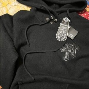 Chrome Hearts Black Knit with Silver Accents